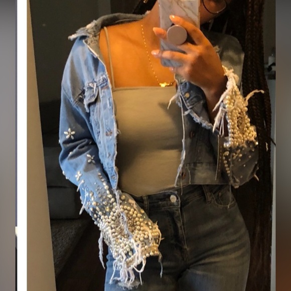 Calechie Custom Denim jewel jacket - Picture 1 of 6